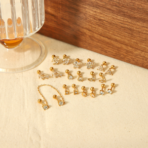 Boucles D'Oreilles Puces Pour Femmes, Forme Ronde Simple, En Acier Inoxydable, Étanches, Couleur Or h5 Image3