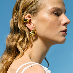 24 Nouvelles Boucles D'Oreilles En Acier Inoxydable Conque D' Pour Femmes S Européennes Et Américaines Boucles D'Oreilles En Acier Titane De Style Plage À La Mode h5 Image5