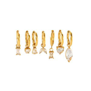 1 Paire De Boucles D'Oreilles Pendantes Géométriques Quotidiennes En Zircon Plaqué Or  Pour Femmes, Série Simple h5 Image6