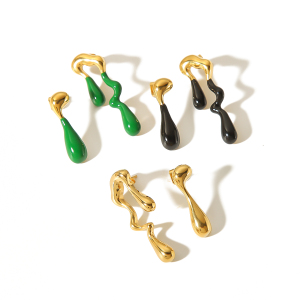 1 Paire De Boucles D'Oreilles À Tige Géométriques Rétro En Acier Inoxydable Plaqué Or  Pour Femme, Série Classique h5 Image5