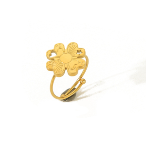1 Pièce De Bague Réglable En Forme De Cœur En Acier Inoxydable Plaqué Or  Pour Femme, Bijou Classique À Porter Au Quotidien h5 Image9