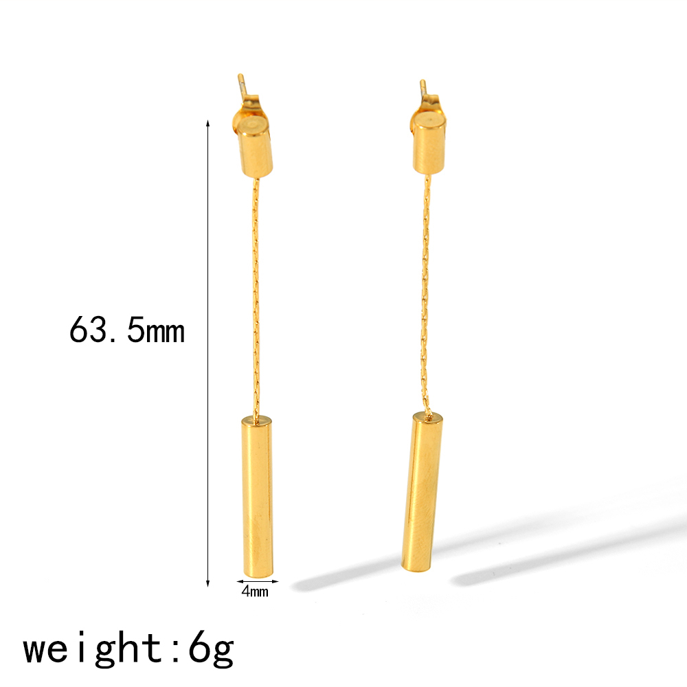 1 Paire De Boucles D'Oreilles Géométriques Classiques En Acier Inoxydable Plaqué Or Pour Femme, À Porter Au Quotidien Image7