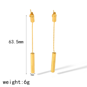 1 Paire De Boucles D'Oreilles Géométriques Classiques En Acier Inoxydable Plaqué Or Pour Femme, À Porter Au Quotidien h5 Image7