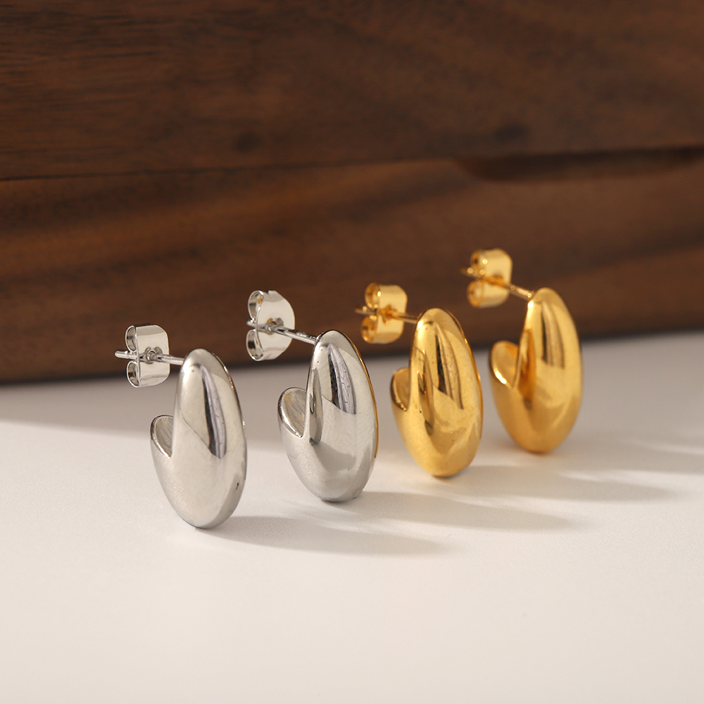 1 Paire De Boucles D'Oreilles Géométriques Irrégulières En Acier Inoxydable Plaqué Or  Créatives Et À La Mode Pour Femmes À Porter Au Quotidien Image4