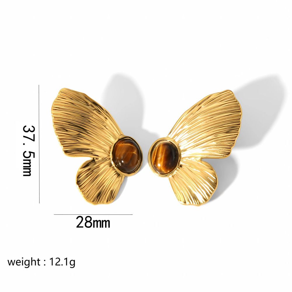 1 Paire De Boucles D'Oreilles Puces Élégantes À Fleurs En Acier Inoxydable Étanches Pour Femmes