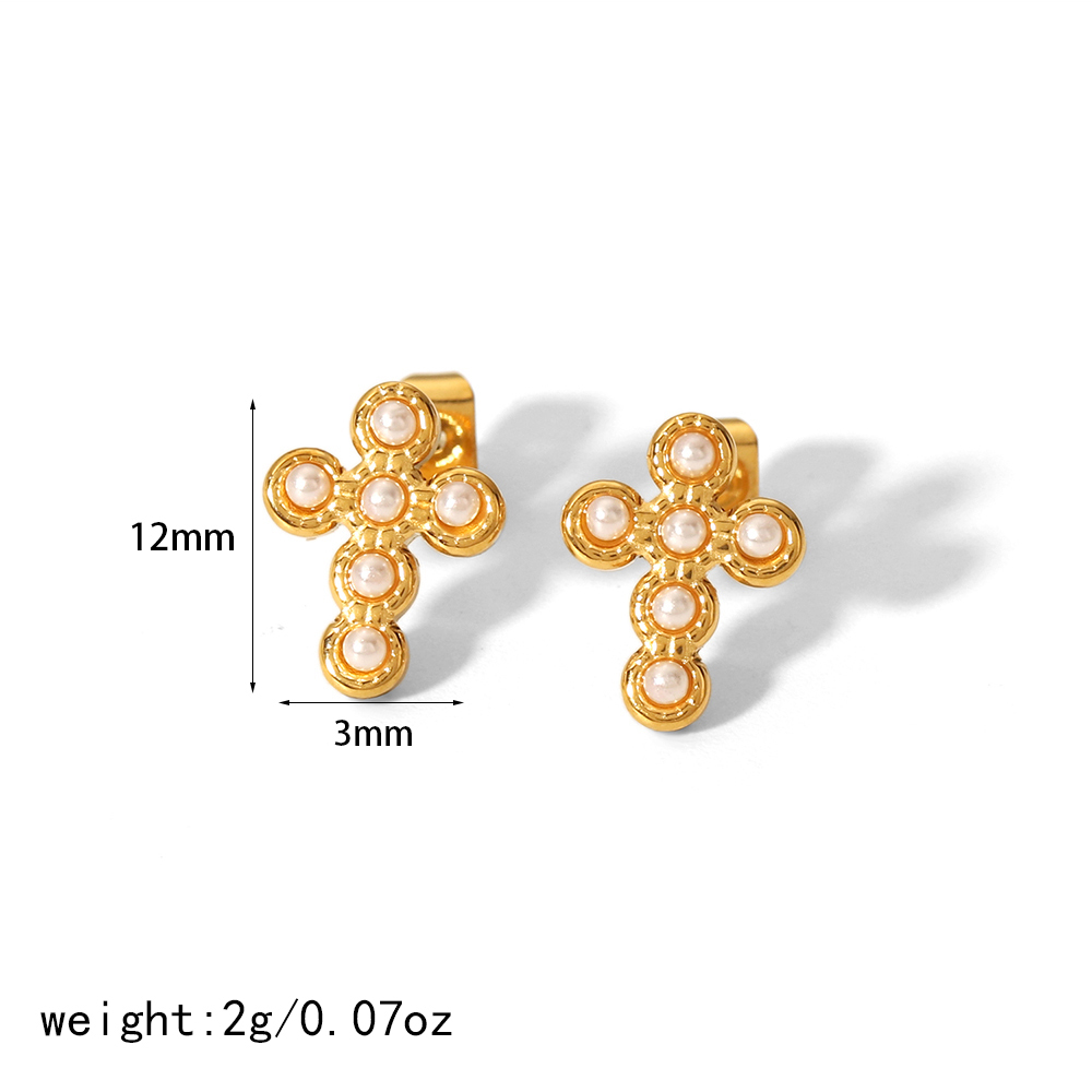Boucles D'Oreilles Pour Femmes En Acier Inoxydable Imperméable, Forme Étoile Simple