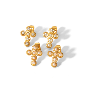 Boucles D'Oreilles Pour Femmes En Acier Inoxydable Imperméable, Forme Étoile Simple h5 Image4