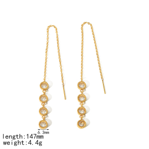 Une Paire De Boucles D'Oreilles Élégantes En Acier Inoxydable Et Zircon Cubique En Forme De Cœur, À Porter Au Quotidien. h5 Image6