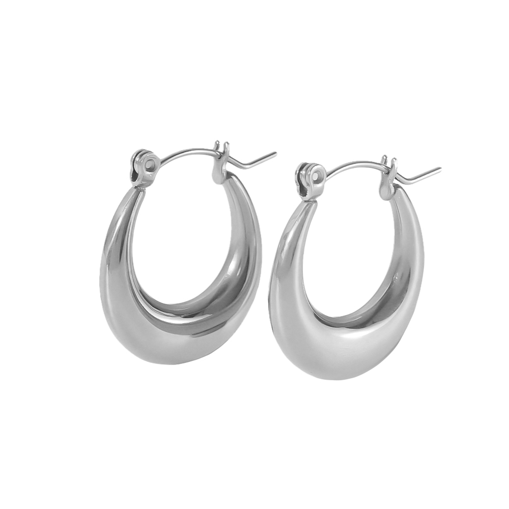 1 Paire De Boucles D'Oreilles Classiques En Acier Inoxydable Plaqué Or  Polies Pour Femmes À Porter Au Quotidien Image7