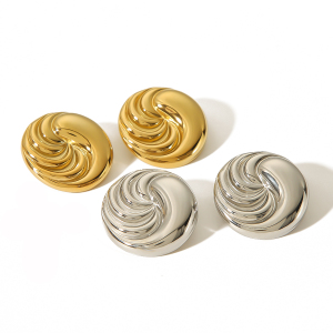 1 Paire De Boucles D'Oreilles À Tige Géométriques Quotidiennes En Acier Inoxydable Plaqué Or  Pour Femme h5 Image5