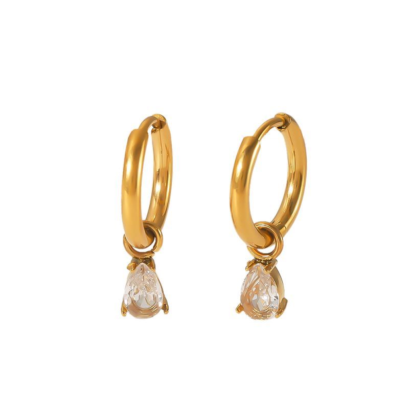 1 Paire De Boucles D'Oreilles Pendantes Rectangulaires Géométriques En Acier Inoxydable Plaqué Or  Exquises Et À La Mode Pour Bijoux Pour Femmes À Porter Au Quotidien Image7