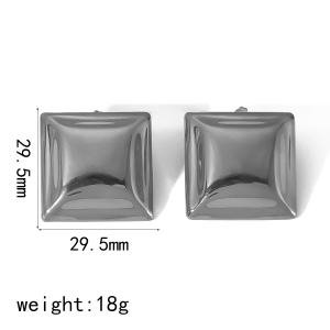1 Paire De Boucles D'Oreilles Carrées Géométriques En Acier Inoxydable Plaqué Or  De Haute Qualité, Adaptées Au Port Quotidien Des Femmes h5 Image6