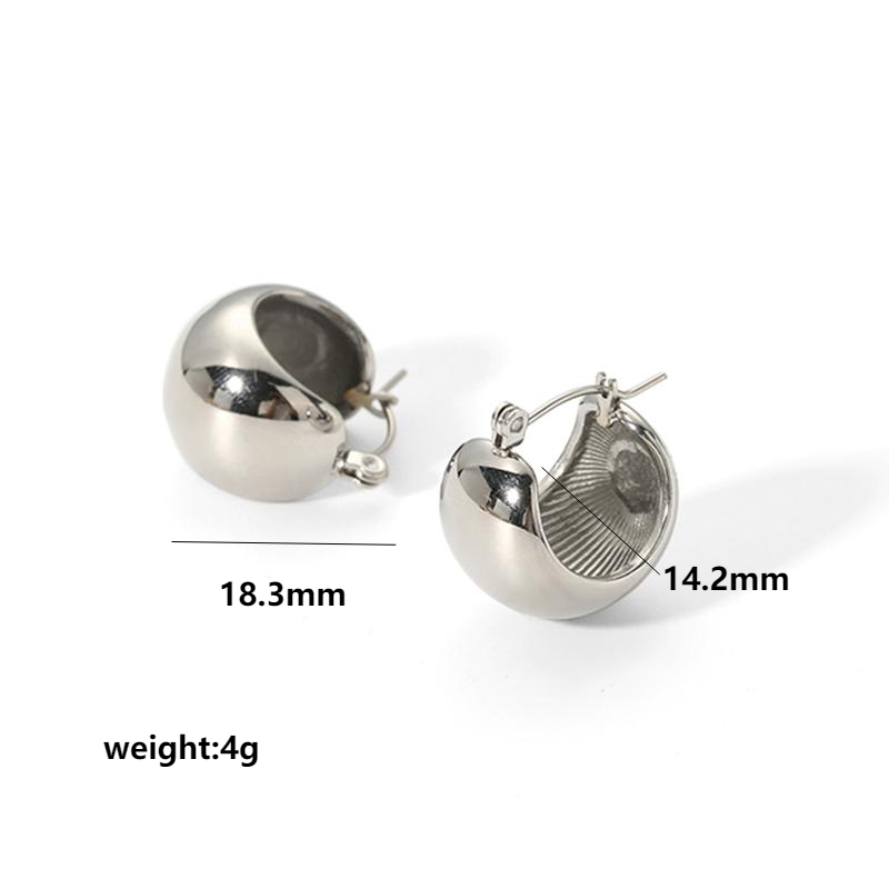 1 Paire De Boucles D'Oreilles Sphériques Polies En Acier Inoxydable Plaqué Or Simples Et Classiques Pour Bijoux Pour Femmes À Porter Au Quotidien Image7