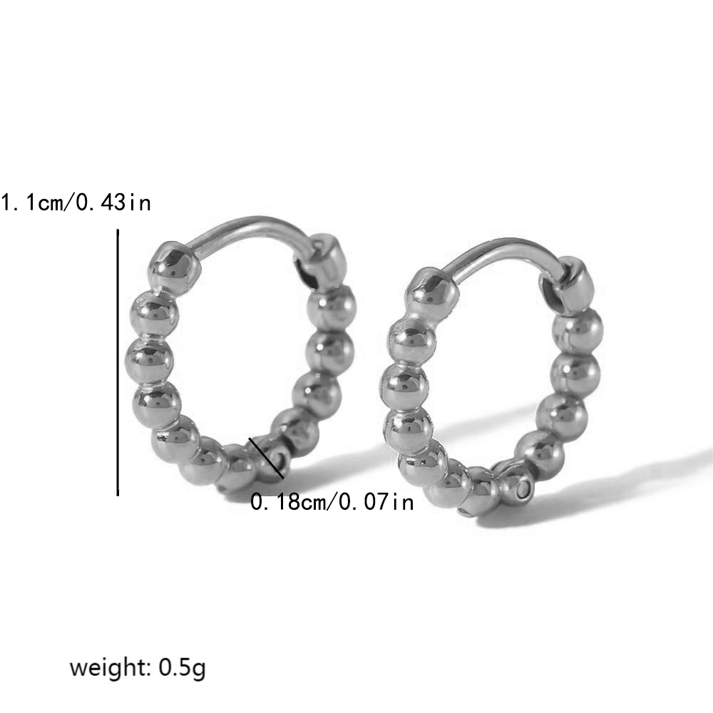 1 Paire De Boucles D'Oreilles Rondes En Acier Inoxydable Plaqué Or 19 Carats, Simples Et Tendance, Pour Femmes, À Porter Au Quotidien Image6
