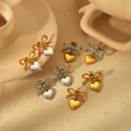 1 paire de boucles d'oreilles pendantes en acier inoxydable plaqué or  créatives et à la mode, de couleur assortie, pour bijoux pour femmes à porter au quotidien 2