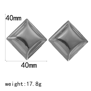 1 Paire De Boucles D'Oreilles Carrées Géométriques En Acier Inoxydable Plaqué Or  De Haute Qualité, Adaptées Au Port Quotidien Des Femmes h5 Image8