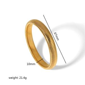 1 Pièce De Bracelet Élastique En Acier Inoxydable Plaqué Or  De Style Européen Et Américain Pour Bijoux Pour Femmes À Porter Au Quotidien h5 Image5