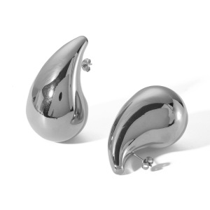 1 Paire De Boucles D'Oreilles Simples Et Élégantes En Acier Inoxydable Plaqué Or En Forme De Goutte D'Eau Épaisse Et Brillante Pour Bijoux Pour Femmes À Porter Au Quotidien h5 Image4
