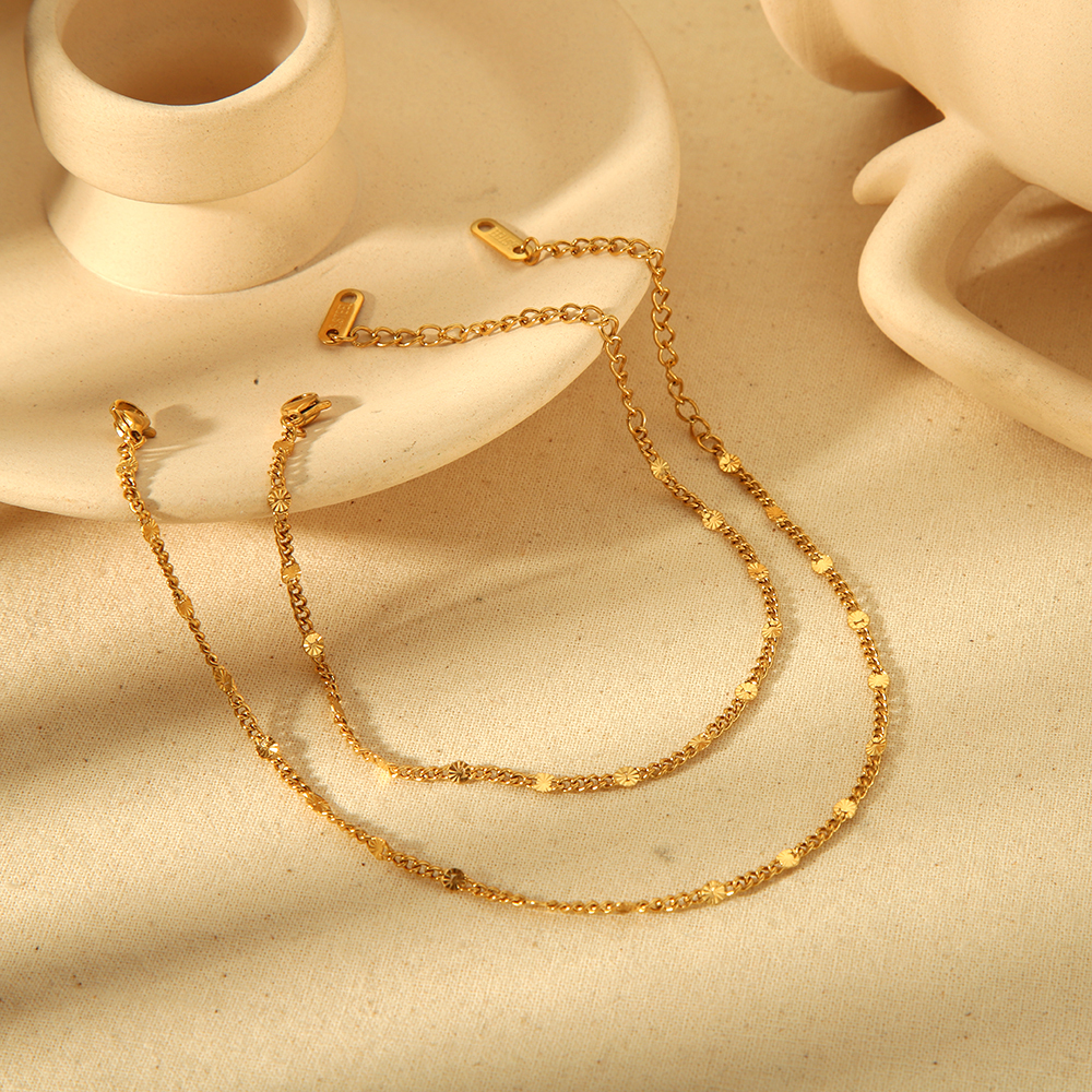 1 Bracelet À Chaîne Géométrique En Acier Inoxydable Plaqué Or  Simple Et À La Mode Pour Femme À Porter Au Quotidien Image3
