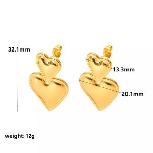 1 Paire De Boucles D'Oreilles Pendantes En Forme De Goutte D'Huile Colorée En Acier Inoxydable Plaqué Or , Élégantes Et À La Mode, Pour Bijoux Pour Femmes À Porter Au Quotidien h5 Image6