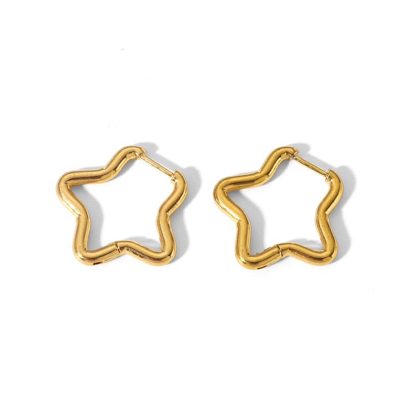 1 Paire De Boucles D'Oreilles Créoles Rectangulaires Géométriques En Acier Inoxydable Plaqué Or , Simples Et À La Mode, Pour Bijoux Pour Femmes À Porter Au Quotidien Image7
