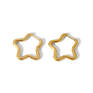 1 Paire De Boucles D'Oreilles Créoles Rectangulaires Géométriques En Acier Inoxydable Plaqué Or , Simples Et À La Mode, Pour Bijoux Pour Femmes À Porter Au Quotidien h5 Image7