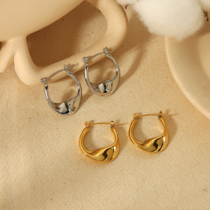 1 Paire De Boucles D'Oreilles Créoles Géométriques Torsadées Plaquées Or  Simples Et À La Mode Pour Bijoux Pour Femmes À Porter Au Quotidien h5 Image3