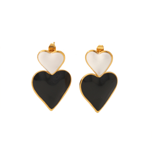 1 Paire De Boucles D'Oreilles Pendantes En Forme De Goutte D'Huile Colorée En Acier Inoxydable Plaqué Or , Élégantes Et À La Mode, Pour Bijoux Pour Femmes À Porter Au Quotidien h5 Image5