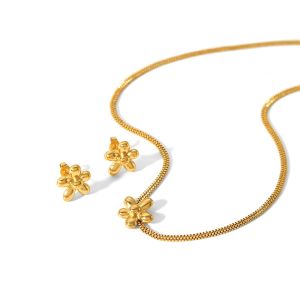 1 Pièce De Collier De Fleurs Exquis Et À La Mode En Acier Inoxydable Plaqué Or  Pour Femme À Porter Au Quotidien h5 Image5