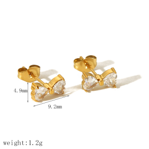 Boucles D'Oreilles Puces Pour Femmes En Acier Inoxydable, Couleur Or, En Forme De Fleur Délicate. h5 