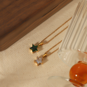 1. Collier Pendentif Étoile Géométrique En Acier Inoxydable Plaqué Or , Simple Et Élégant, À Porter Au Quotidien Pour Les Femmes h5 Image3