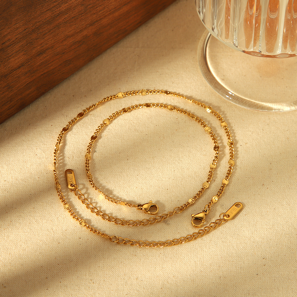 1 Bracelet À Chaîne Géométrique En Acier Inoxydable Plaqué Or  Simple Et À La Mode Pour Femme À Porter Au Quotidien Image4