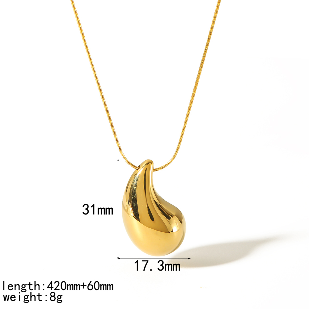Collier Avec Pendentif Géométrique Classique En Acier Inoxydable Plaqué Or  Pour Femme, Série Simple, 1 Pièce Image4