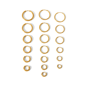 1 Paire De Boucles D'Oreilles Géométriques Classiques Simples En Acier Inoxydable Plaqué Or  Pour Un Usage Quotidien Des Femmes Boucles D'Oreilles Créoles Pour Femmes h5 Image5