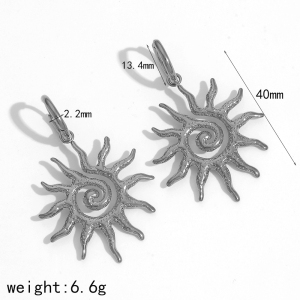 Boucles D'Oreilles Pendantes Plaquées Or, Motif Soleil/Lune (1 Paire) h5 Image6