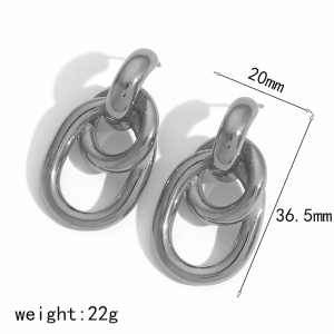 1 Paire De Boucles D'Oreilles À Tige Géométriques Rétro Plaquées Or h5 Image8