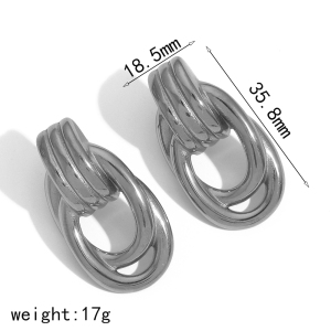 1 Paire De Boucles D'Oreilles À Tige Géométriques Rétro Plaquées Or h5 Image6
