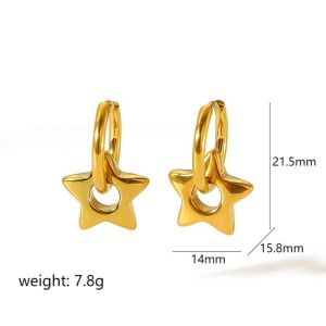1 Paire De Boucles D'Oreilles Pendantes Simples En Forme De Fleur, Plaquées Or h5 Image9