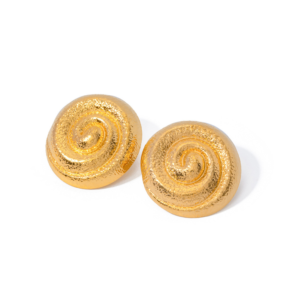 1 Paire De Boucles D'Oreilles À Tige Géométriques Simples En Acier Inoxydable Plaqué Or  Pour Femme Image7