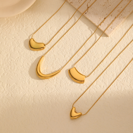 collier chaîne géométrique simple plaqué or , 1 pièce