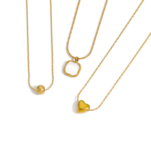 Colliers À Pendentif Géométriques Simples Plaqués Or , Série Simple, 1 Pièce h5 Image4