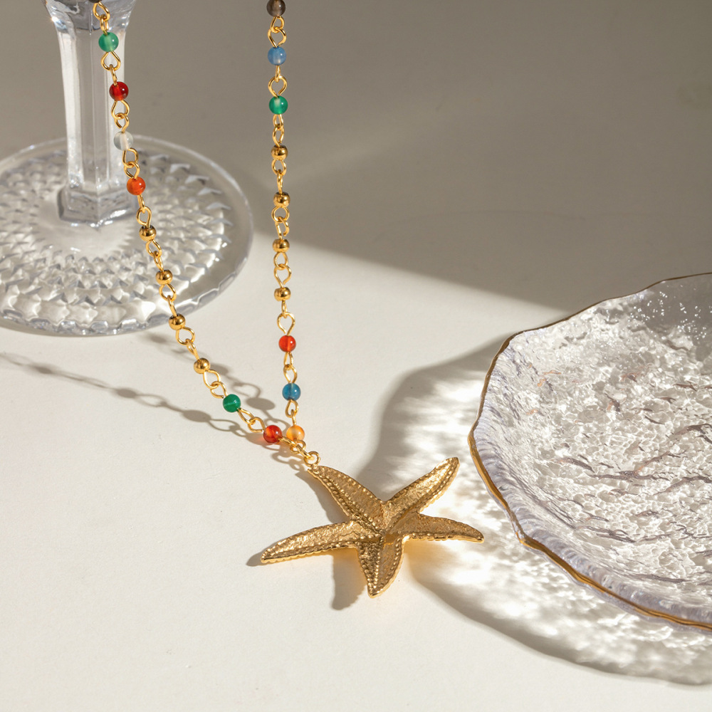Collier Avec Pendentif Tortue De Vacances En Acier Inoxydable Plaqué Or  Pour Femme, Série Simple, 1 Pièce Image3