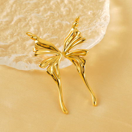 1 paire de boucles d'oreilles élégantes plaquées or  pour femme, série romantique