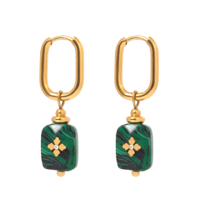 1 Paire De Boucles D'Oreilles Pendantes Élégantes Géométriques En Acier Inoxydable Plaqué Or  Pour Femmes, Série Classique h5 Image5