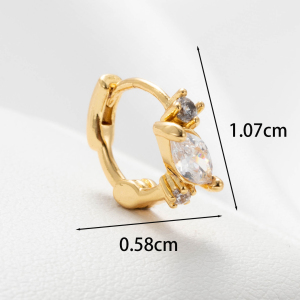 Boucles D'Oreilles Piercing Pour Femme, 1 Pièce, Série Simple, Géométriques, En Acier Titane Sans Placage, Avec Zircon. h5 Image3