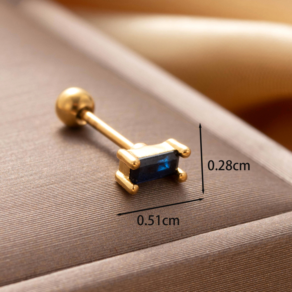 Boucles D'Oreilles Piercing Femme Simple Series Classic Animal En Acier Titane Sans Placage, Ornées De Zircon. h5Image3