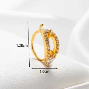 Boucles D'Oreilles Piercing Pour Femme, 1 Pièce, Série Simple, Cœur Simple, Cuivre, Sans Plaquage, Zircon. h5 Image3