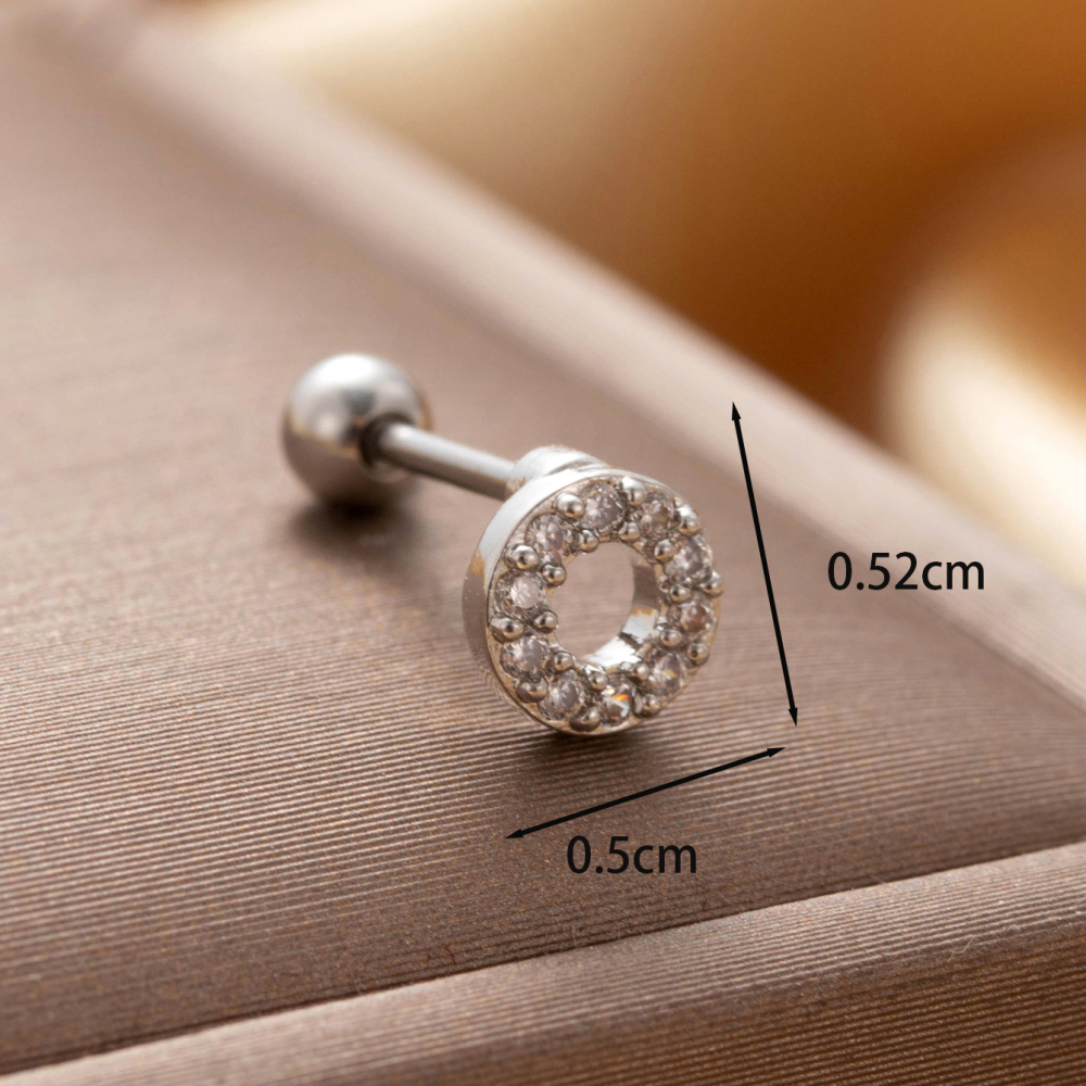 Boucles D'Oreilles Piercing Femme Simple Series Simple Animal En Acier Titane Sans Placage, Avec Zircon. Image3