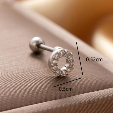 Boucles d'oreilles piercing femme Simple Series Simple Animal en acier titane sans placage, avec zircon. 2