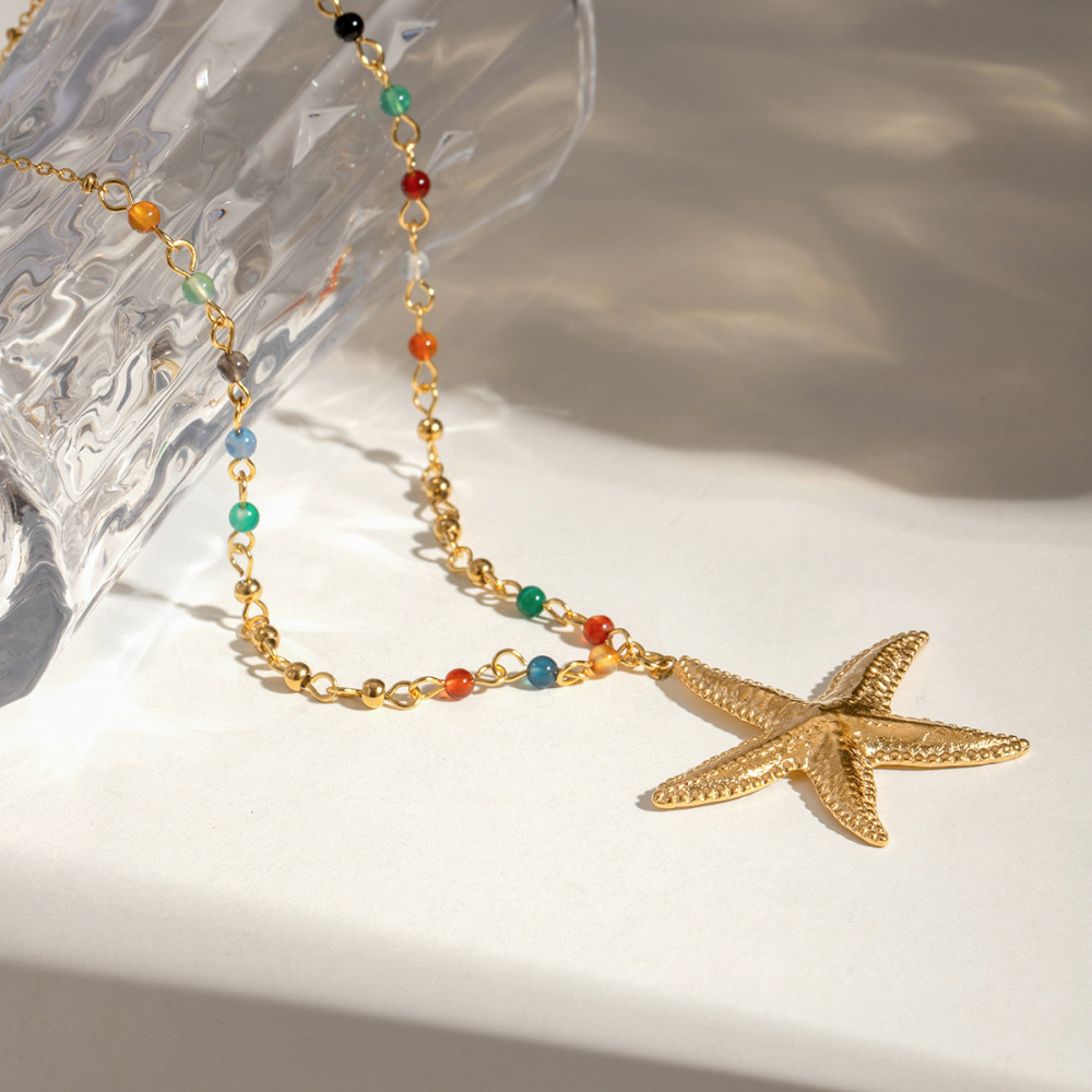 Collier Avec Pendentif Tortue De Vacances En Acier Inoxydable Plaqué Or  Pour Femme, Série Simple, 1 Pièce Image2